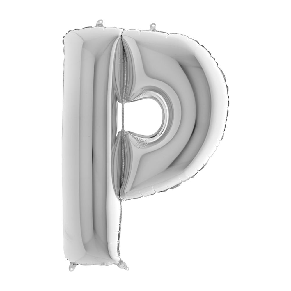 Bokstavsballong - P Silver 100 cm