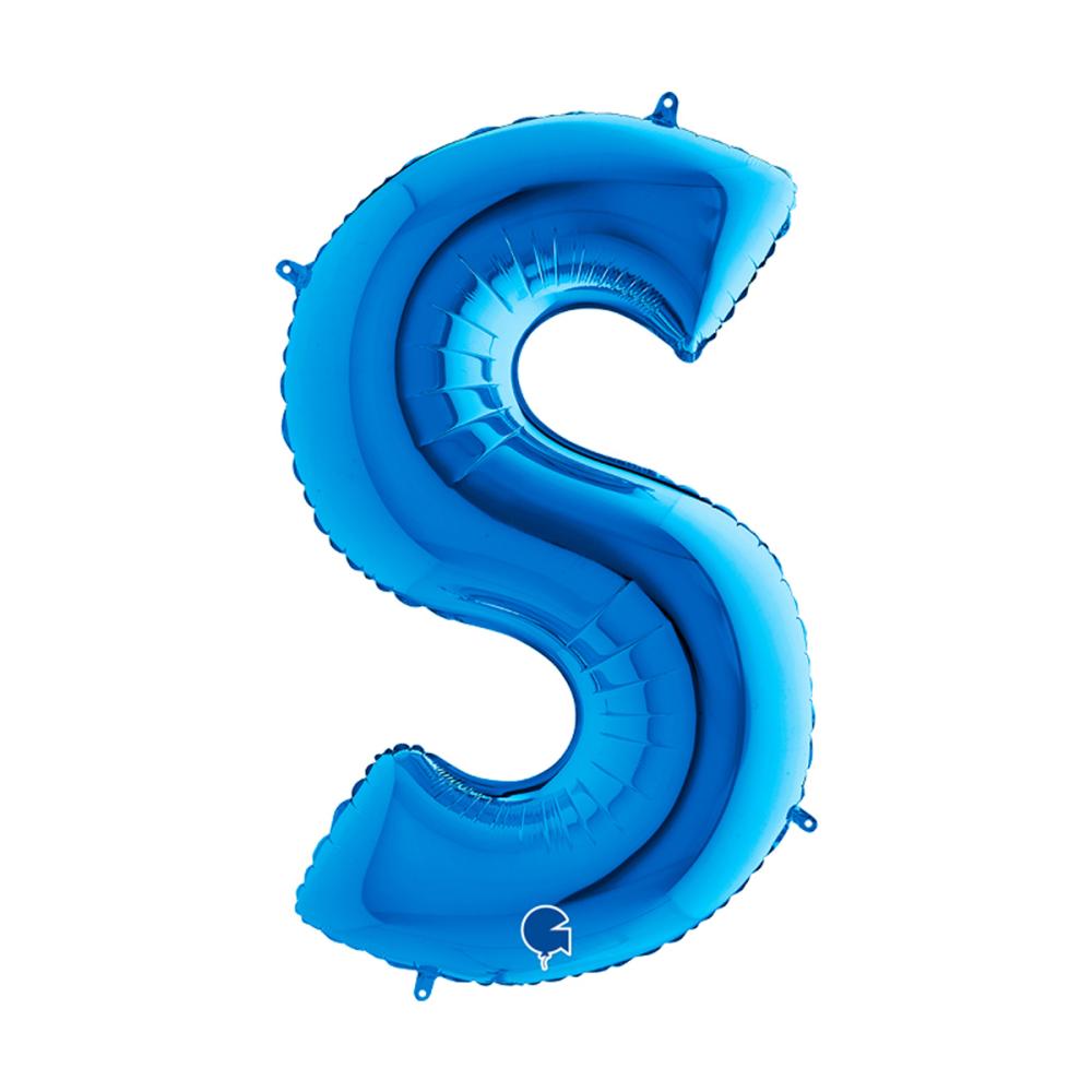 Bokstavsballong - S Blå 100 cm