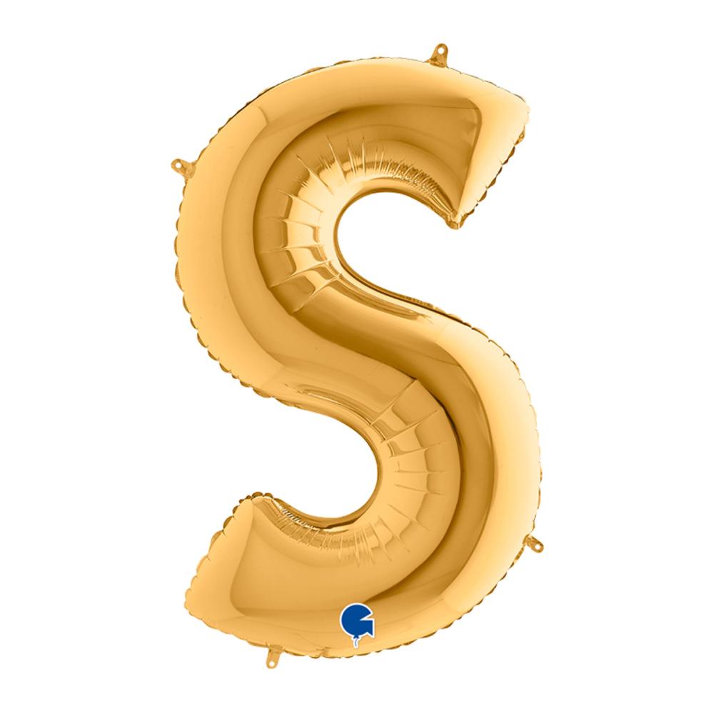 Bokstavsballong - S Guld 100 cm