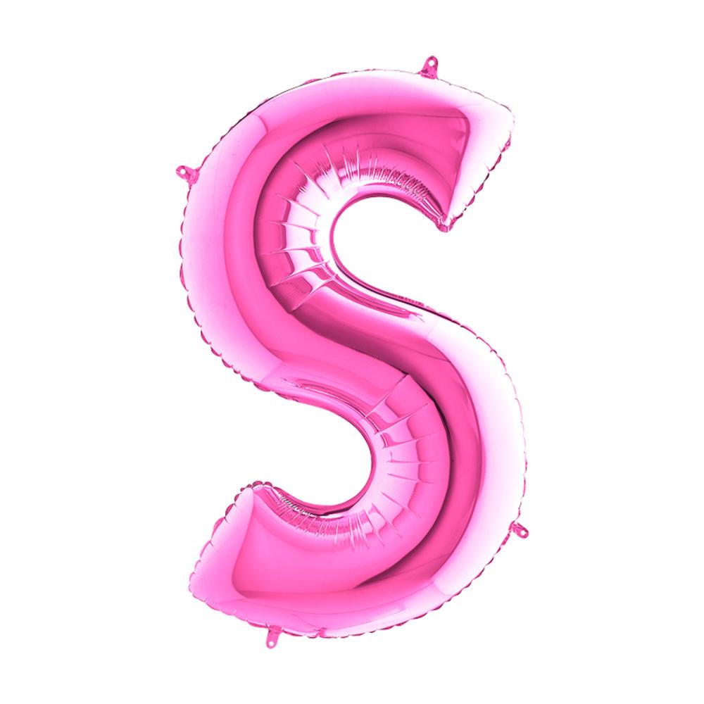 Bokstavsballong - S Rosa 100 cm