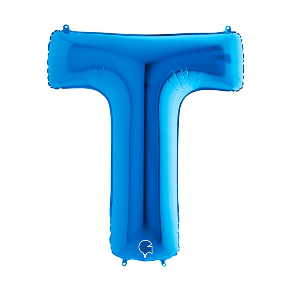 Bokstavsballong - T Blå 100 cm