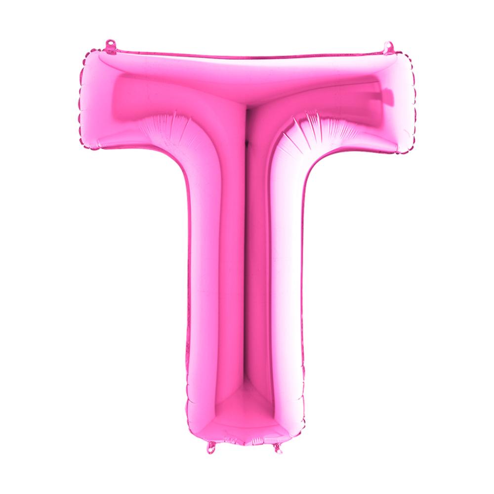 Bokstavsballong - T Rosa 100 cm