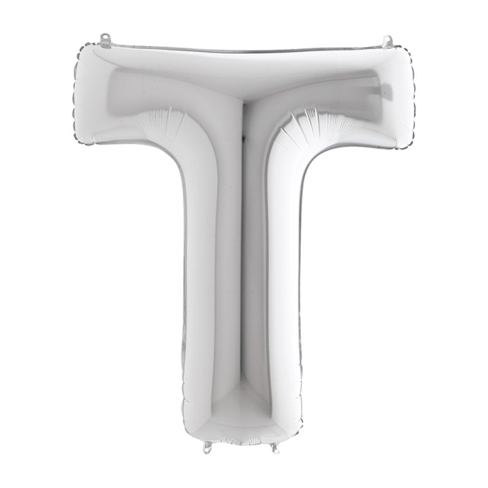 Bokstavsballong - T Silver 100 cm
