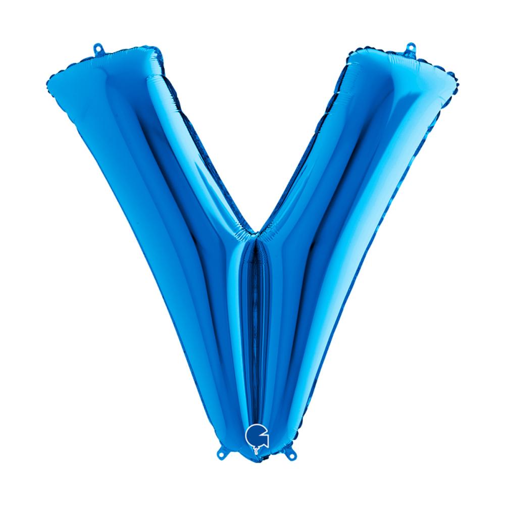 Bokstavsballong - V Blå 100 cm