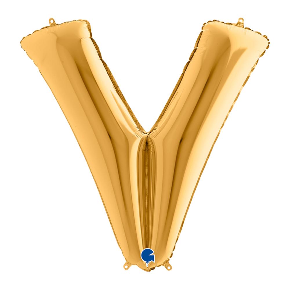 Bokstavsballong - V Guld 100 cm