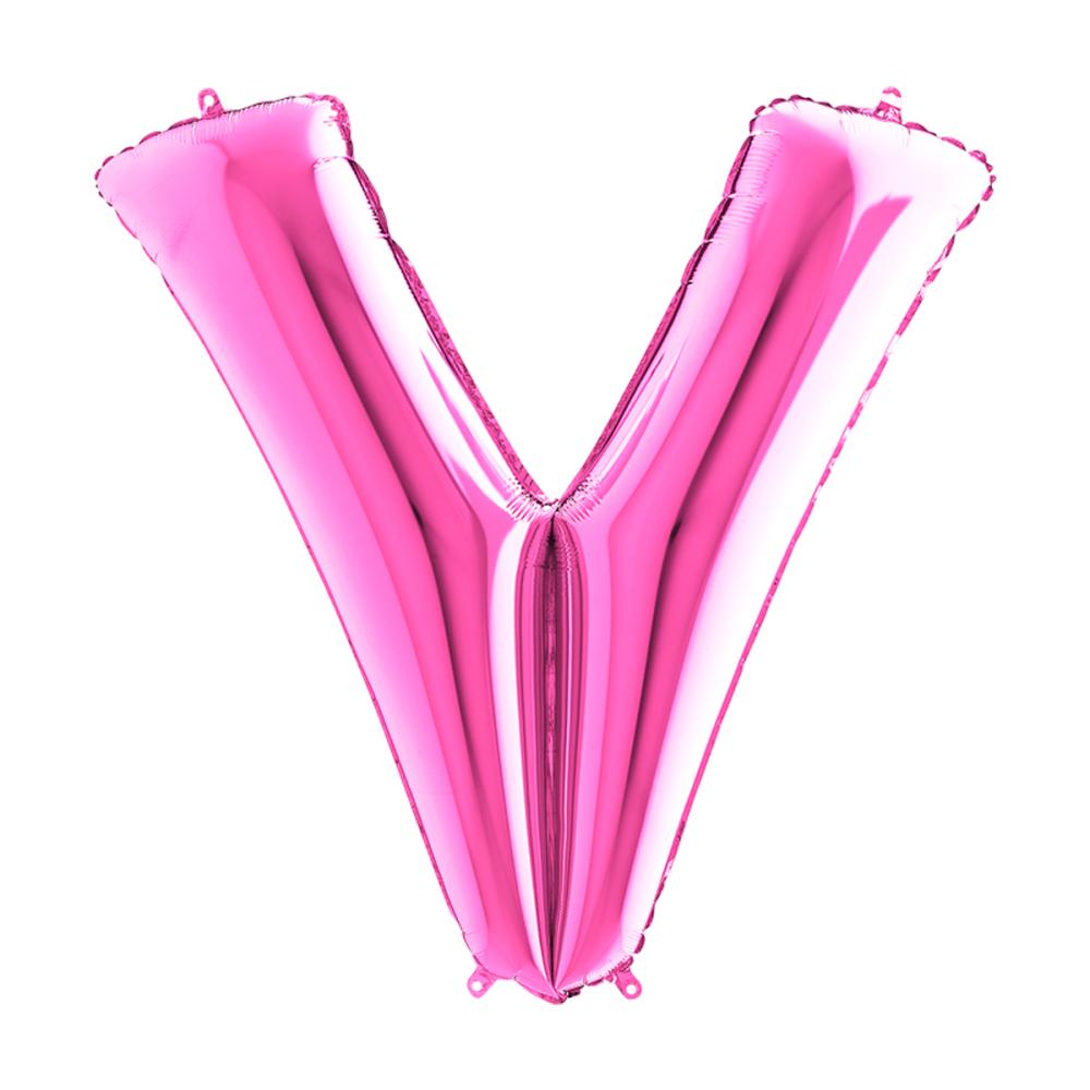 Bokstavsballong - V Rosa 100 cm