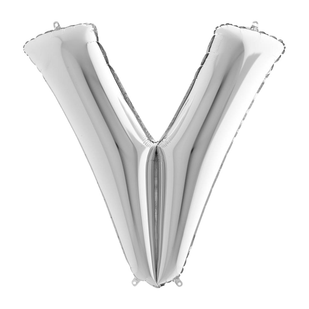Bokstavsballong - V Silver 100 cm