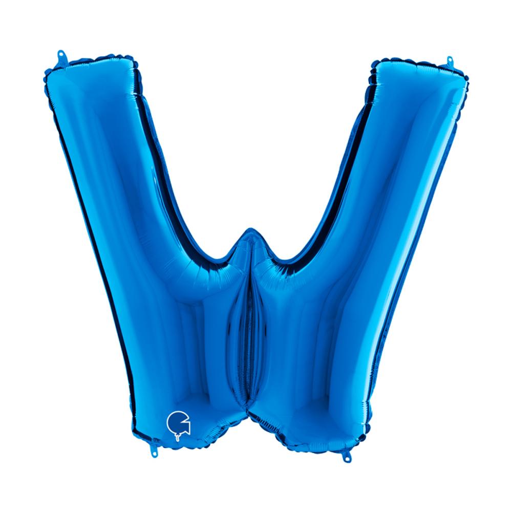 Bokstavsballong - W Blå 100 cm