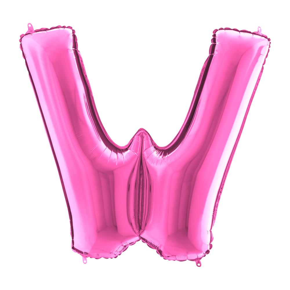 Bokstavsballong - W Rosa 100 cm