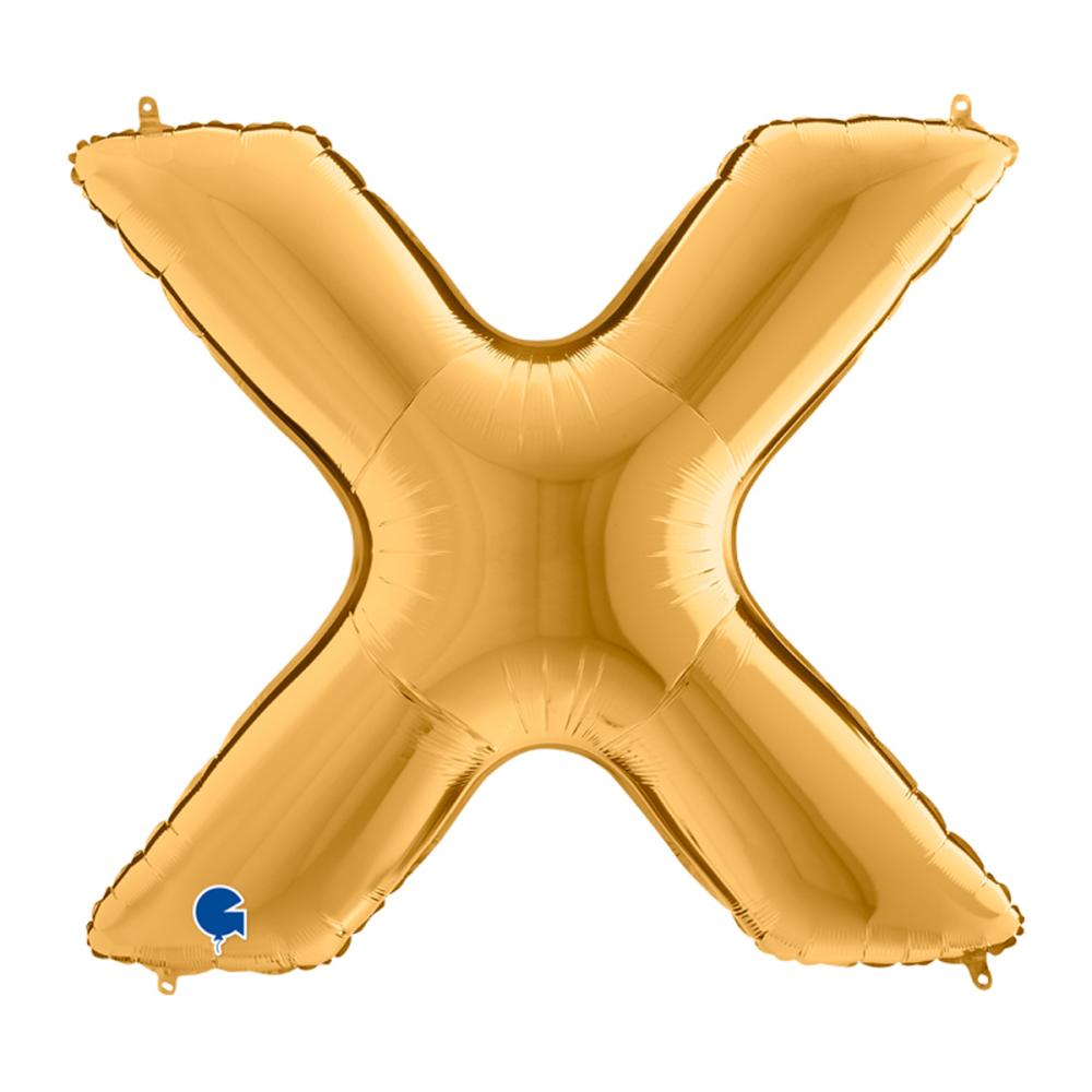 Bokstavsballong - X Guld 100 cm