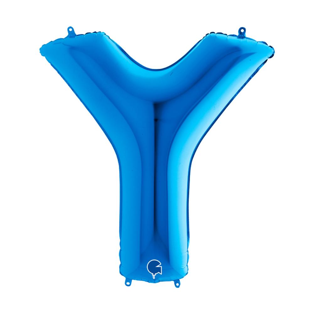Bokstavsballong - Y Blå 100 cm