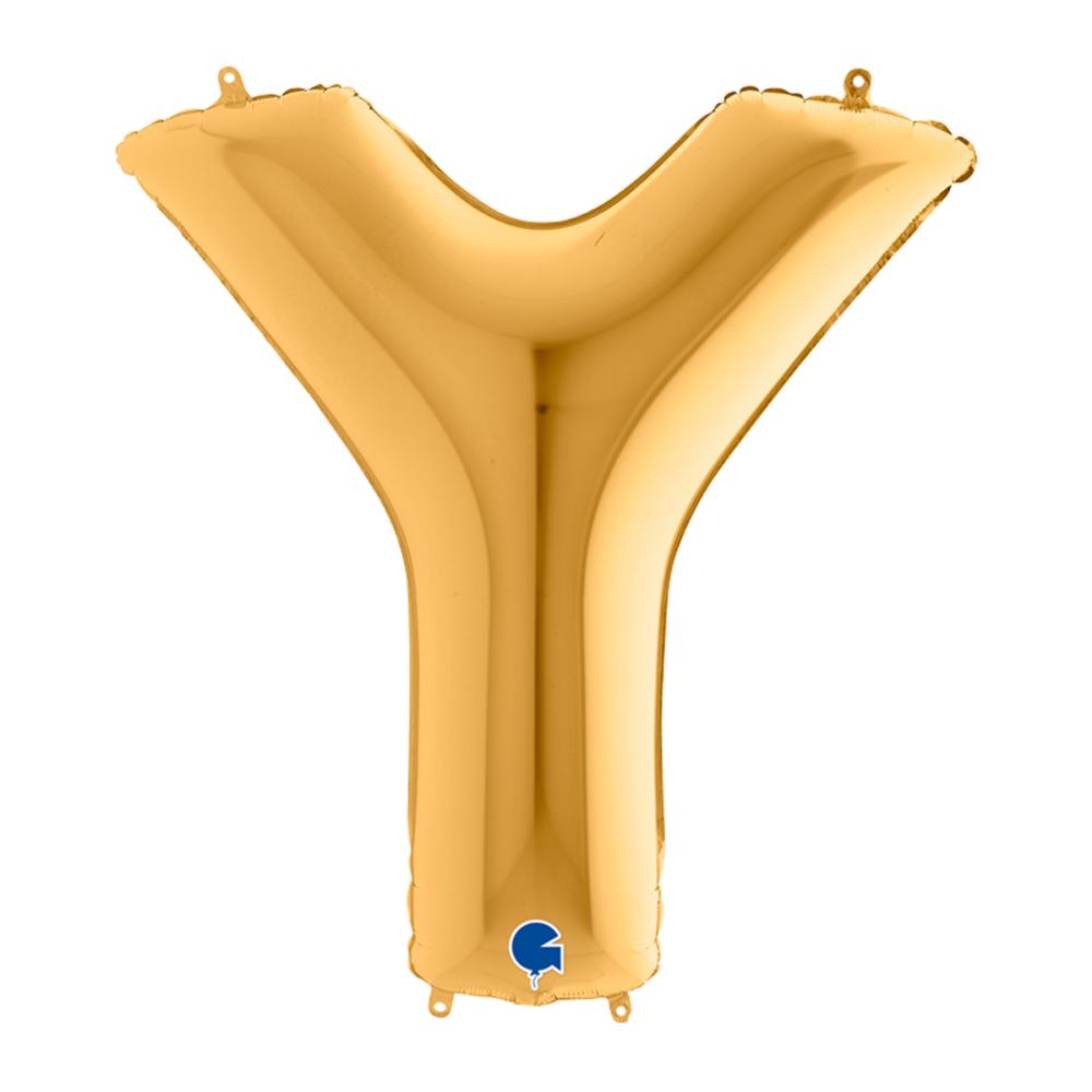 Bokstavsballong - Y Guld 100 cm