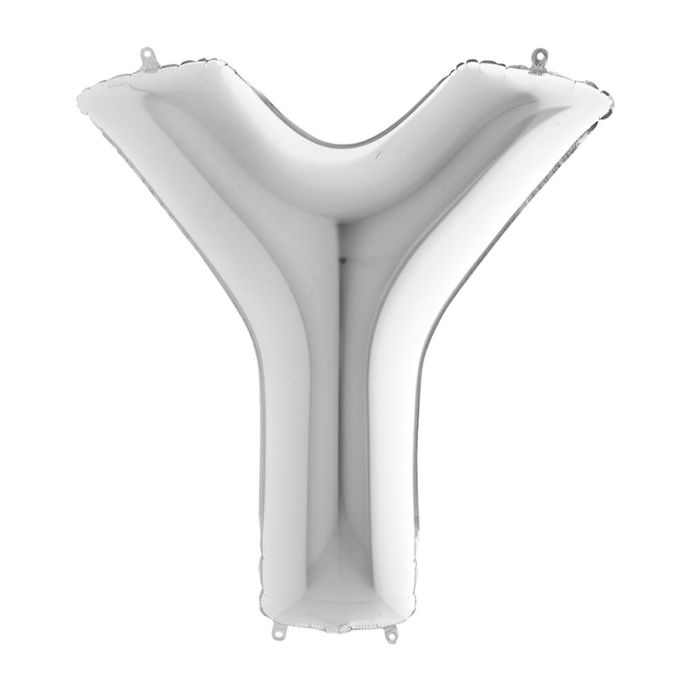 Bokstavsballong - Y Silver 100 cm