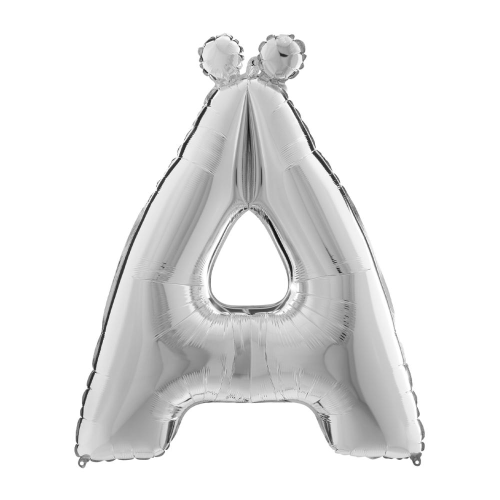 Bokstavsballong - Ä Silver 100 cm