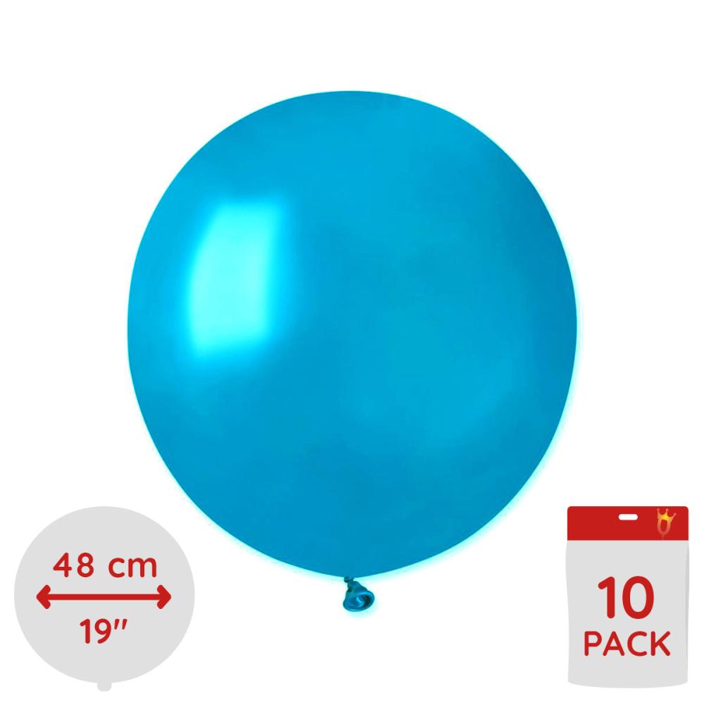 Latexballonger - Metallic Blå  48 cm 10-pack