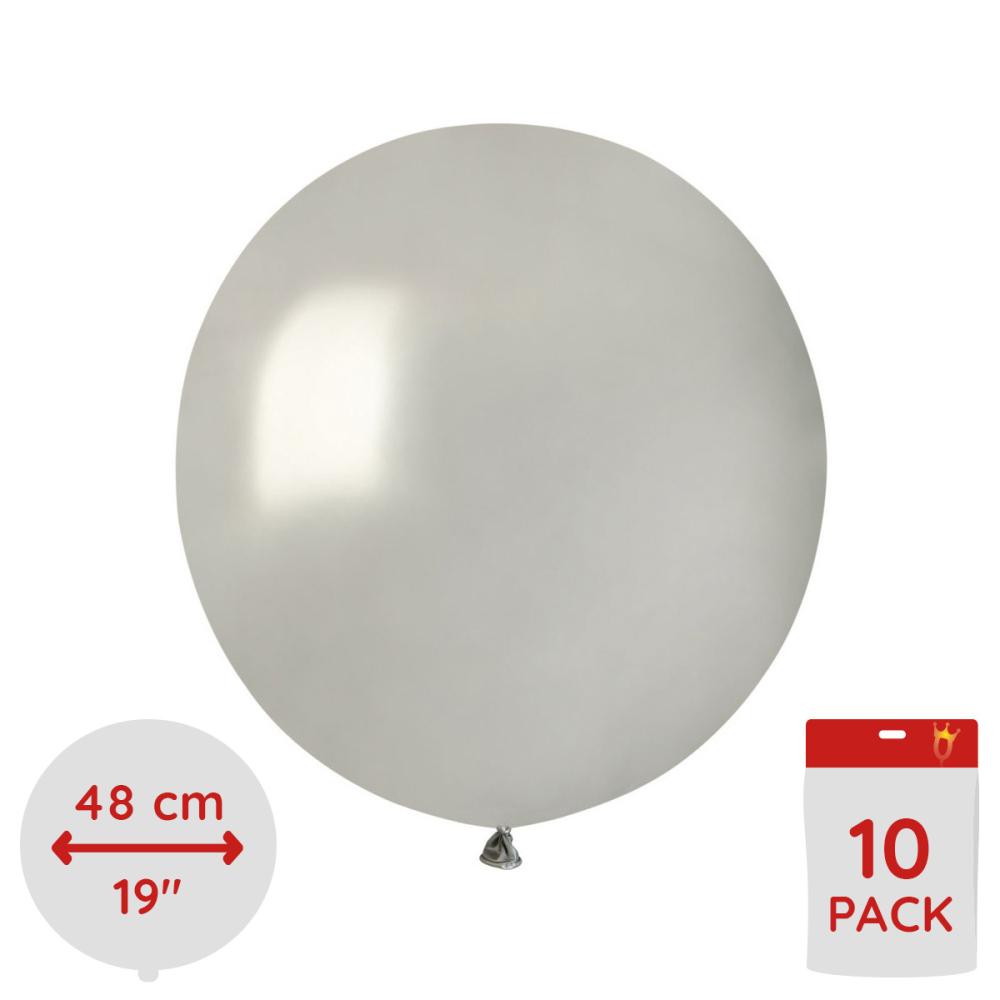 Latexballonger - Silver  48 cm 10-pack