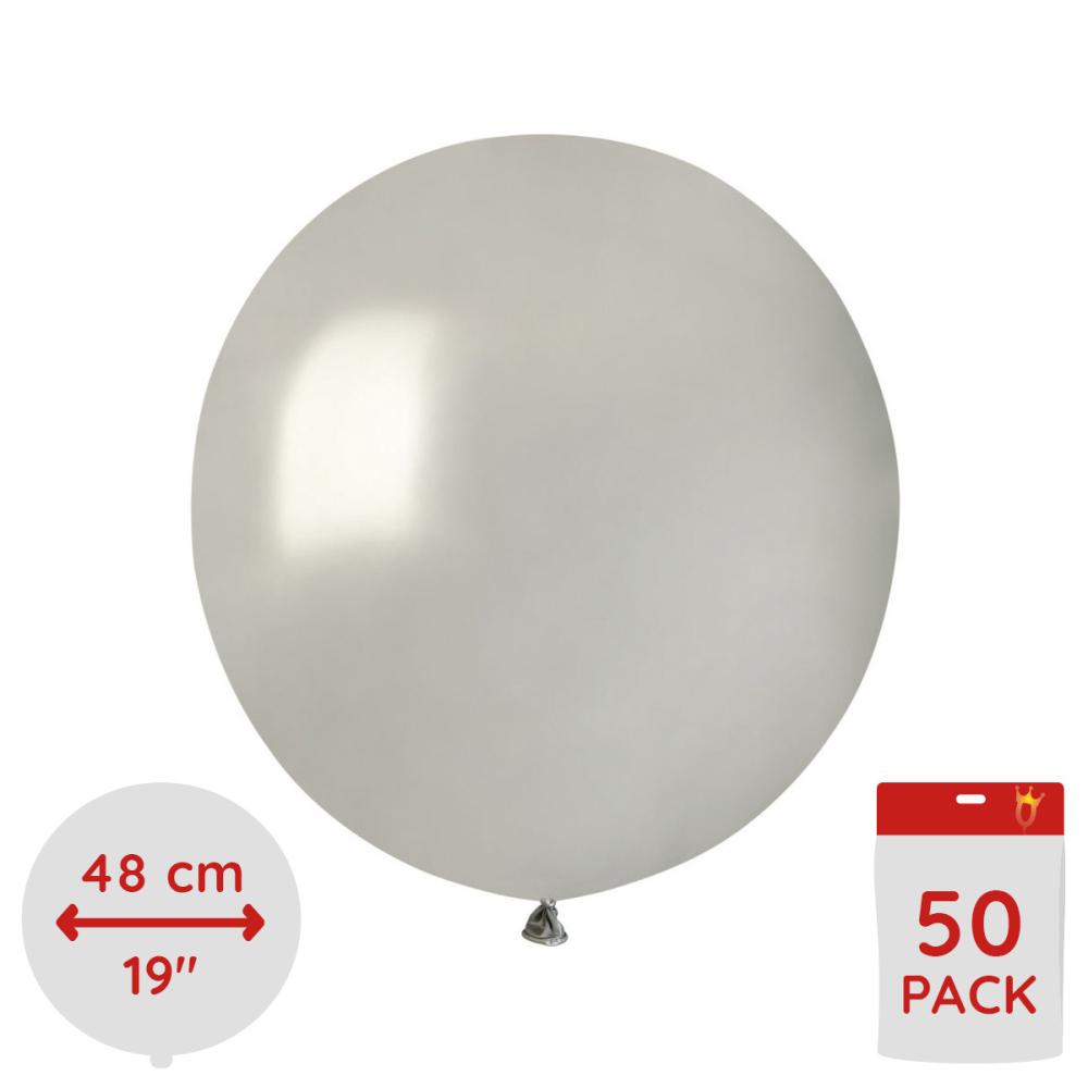 Latexballonger - Silver  48 cm 50-pack