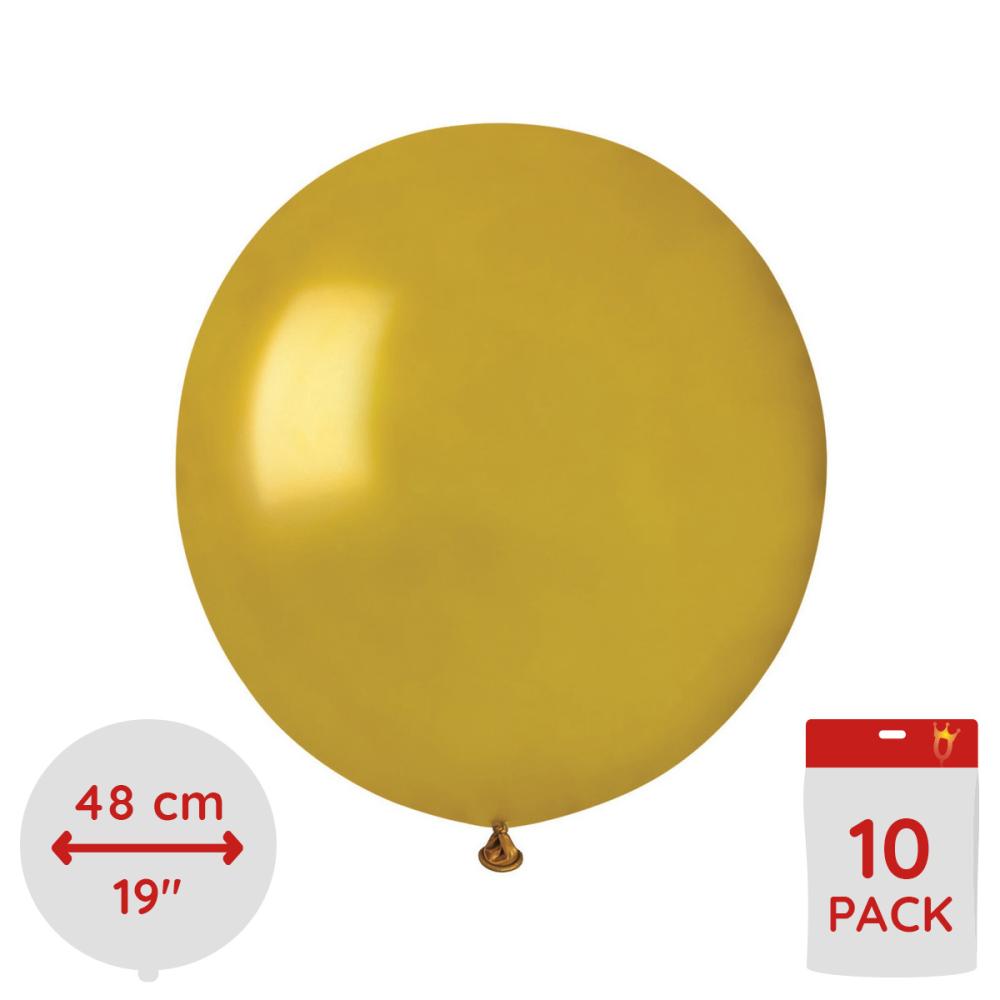 Latexballonger - Metallic Guld  48 cm 10-pack