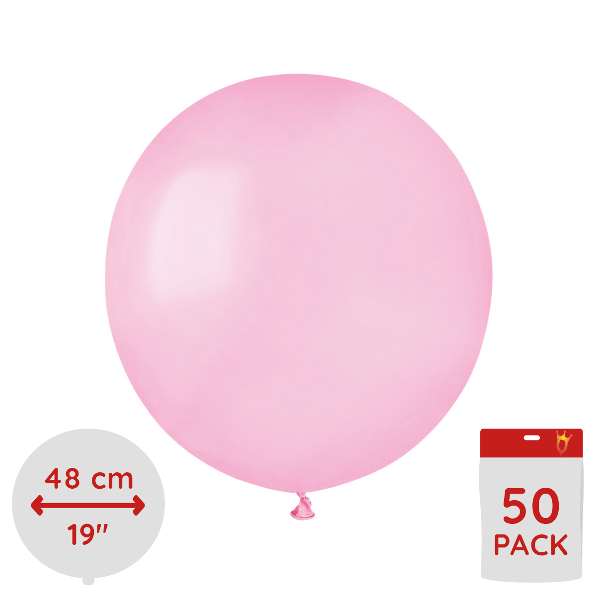 Latexballonger - Neonrosa Runda 48 cm 50-pack