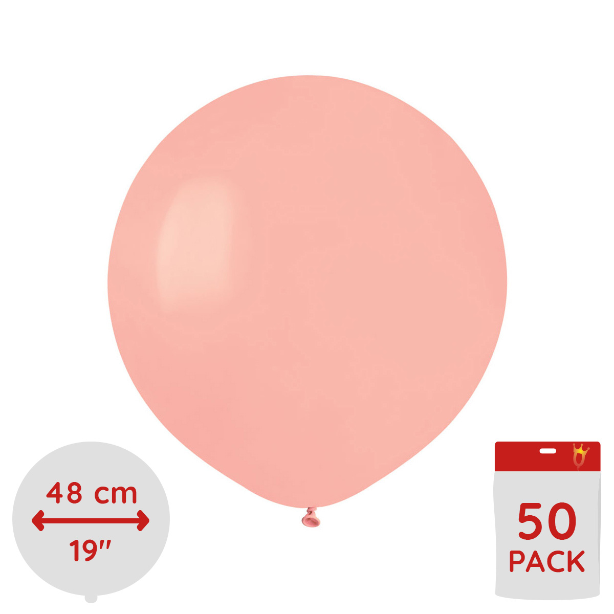 Latexballonger - Baby Pink Runda 48 cm 50-pack