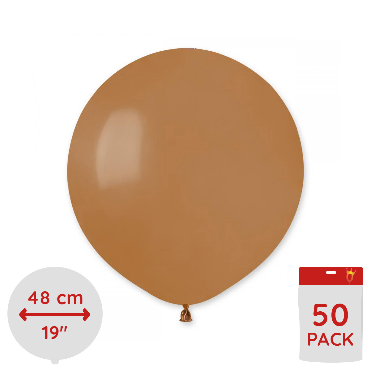 Latexballonger - Mocca Runda 48 cm 50-pack