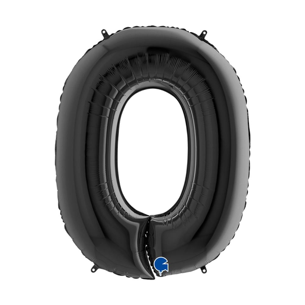 Ballongsiffra - Noll Svart 100 cm