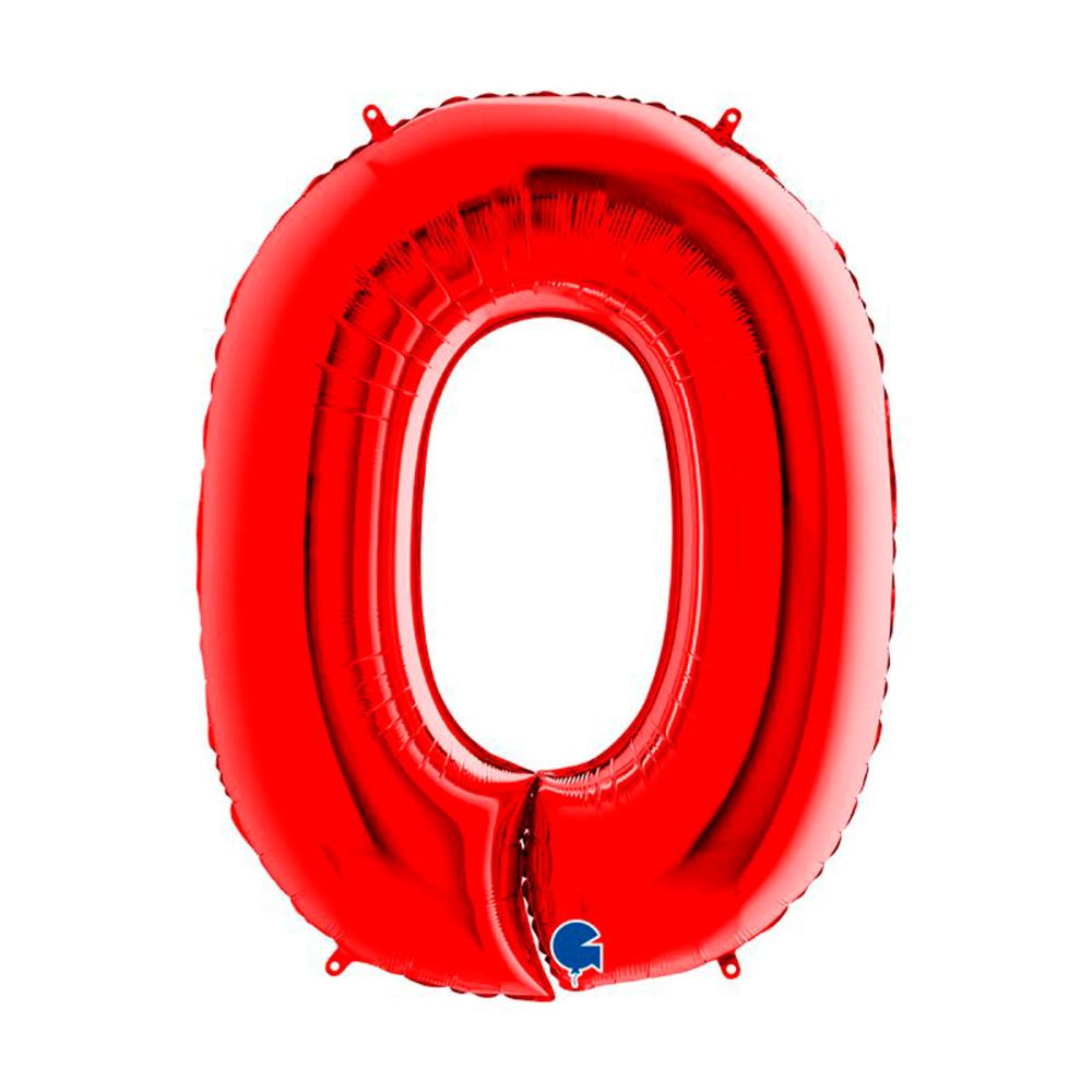 Ballongsiffra - Noll Röd 100 cm