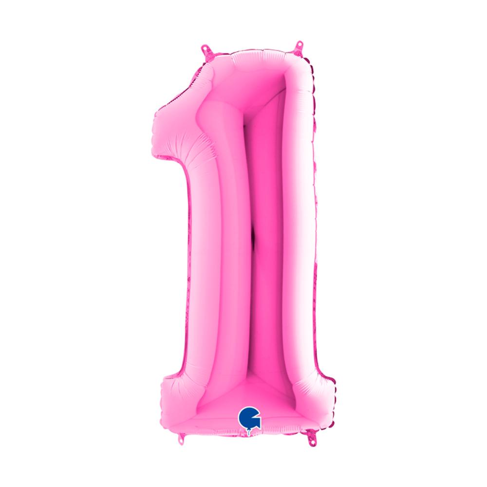 Ballongsiffra - Ett Rosa 100 cm