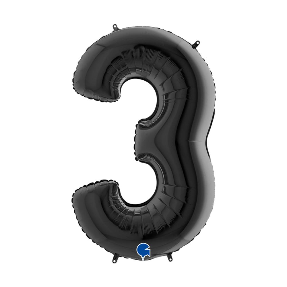 Ballongsiffra - Tre Svart 100 cm