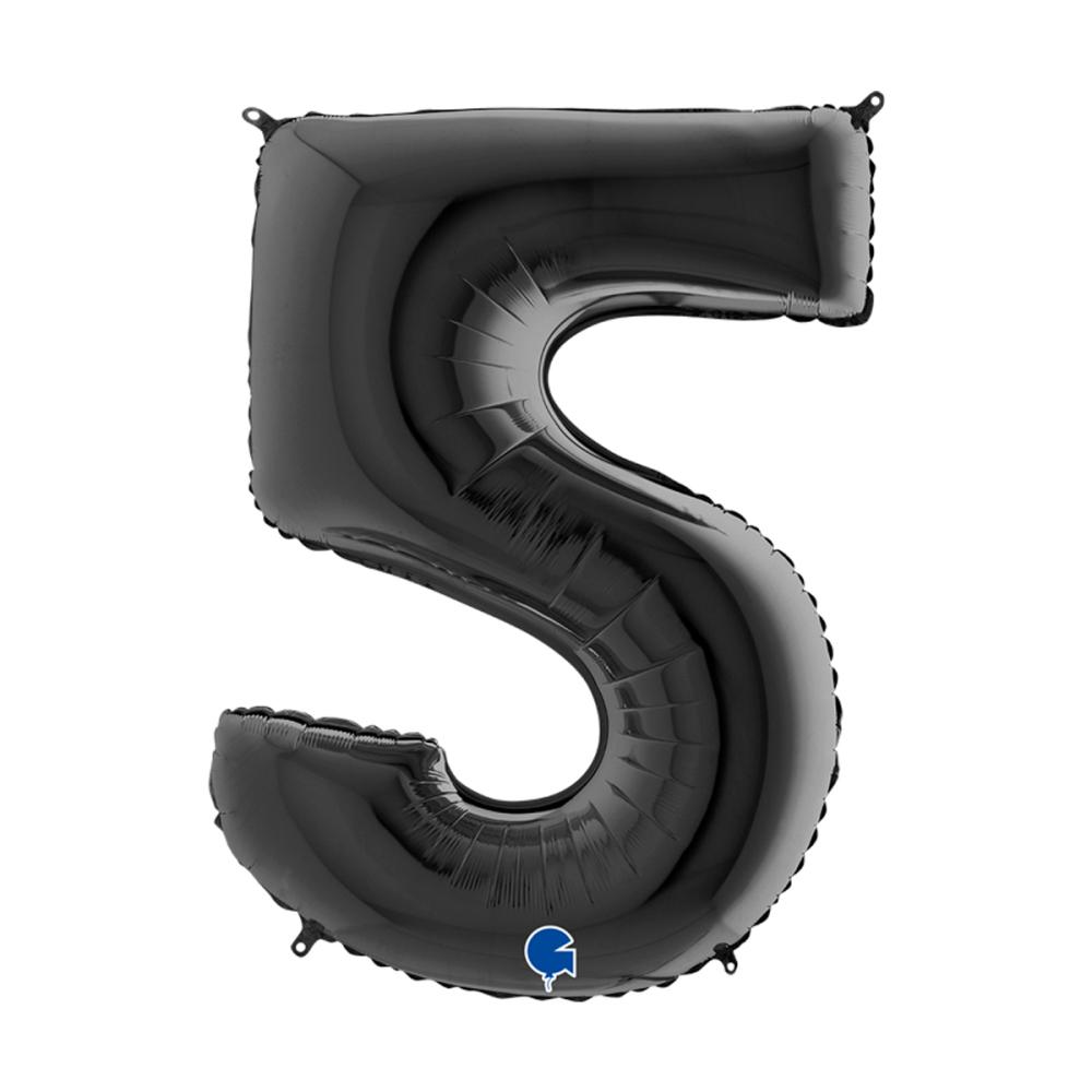 Ballongsiffra - Fem Svart 100 cm