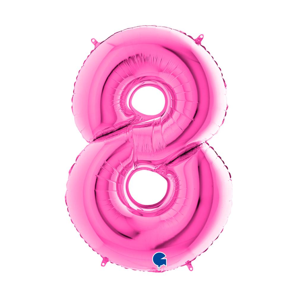 Ballongsiffra - Åtta Rosa 100 cm