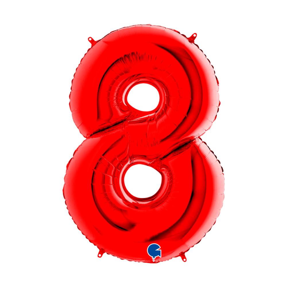 Ballongsiffra - Åtta Röd 100 cm