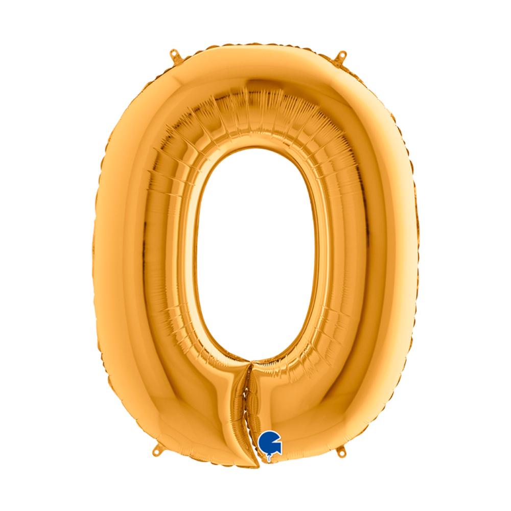 Ballongsiffra - Noll Guld 100 cm