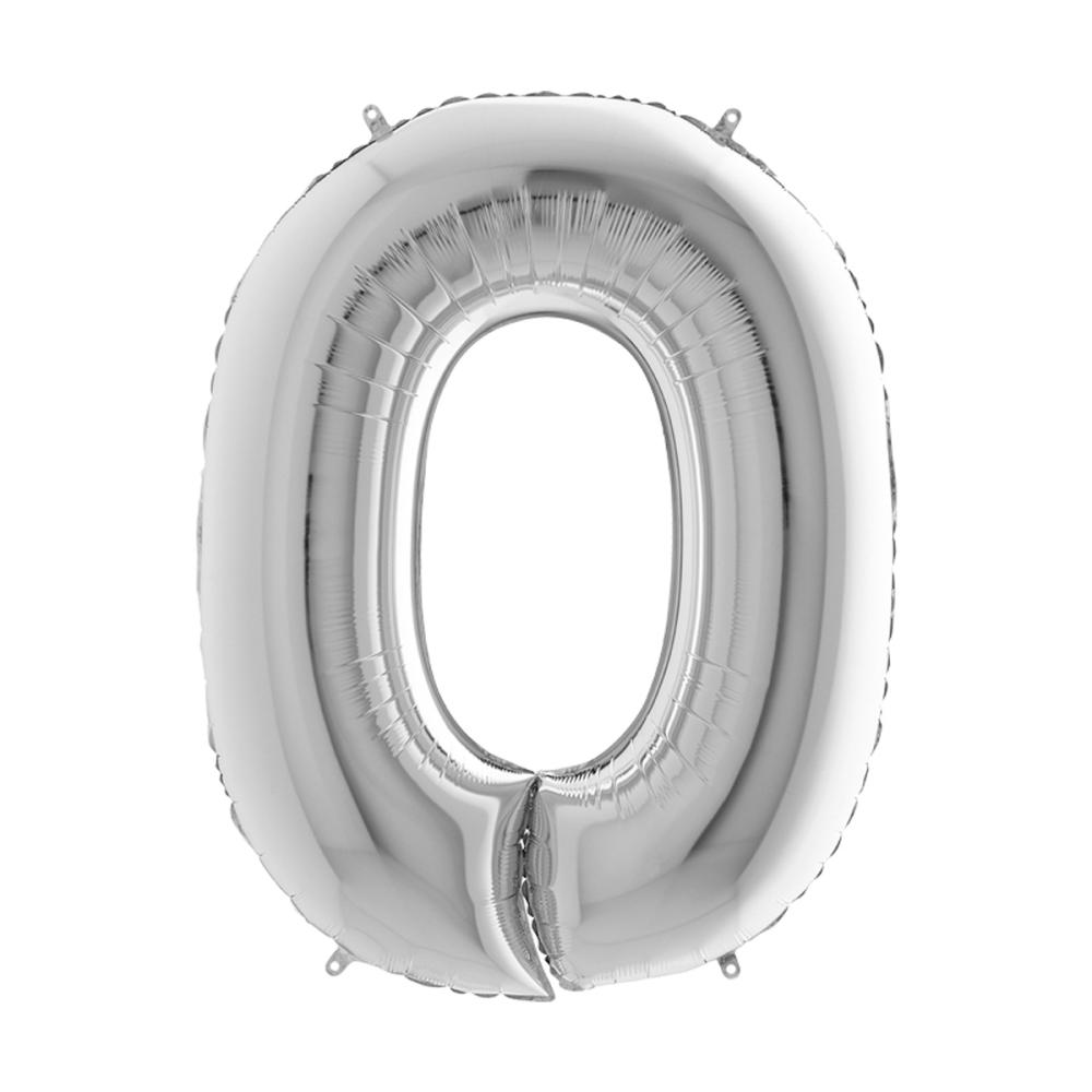 Ballongsiffra - Noll Silver 100 cm