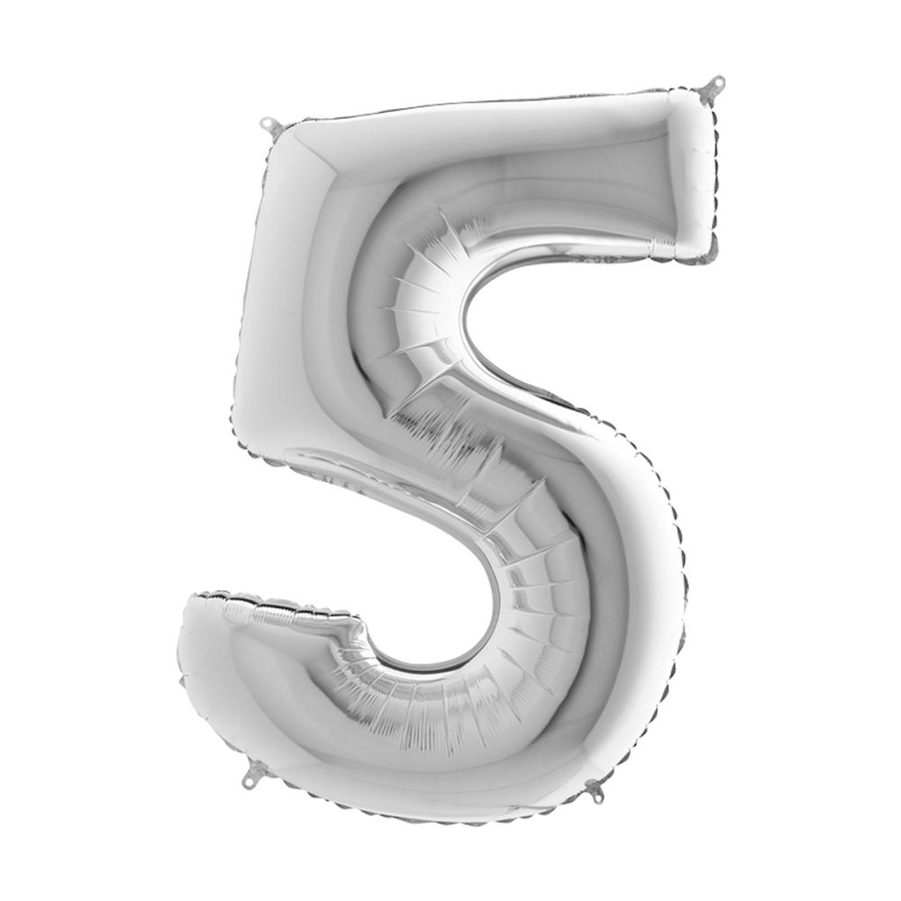 Ballongsiffra - Fem Silver 100 cm