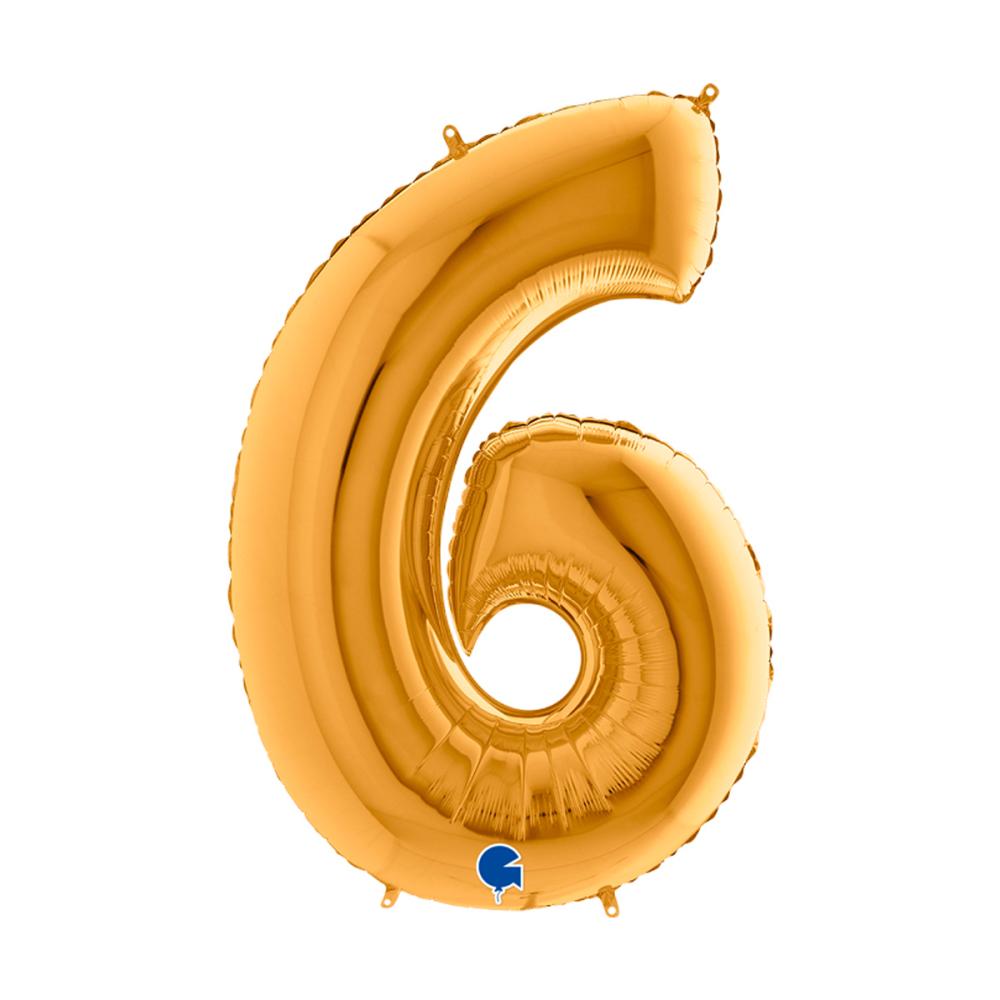 Ballongsiffra - Sex Guld 100 cm