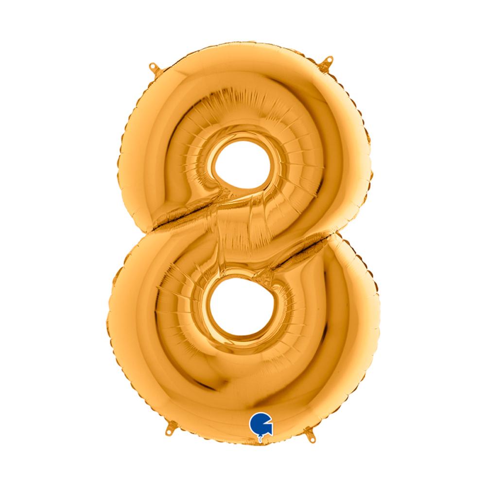 Ballongsiffra - Åtta Guld 100 cm