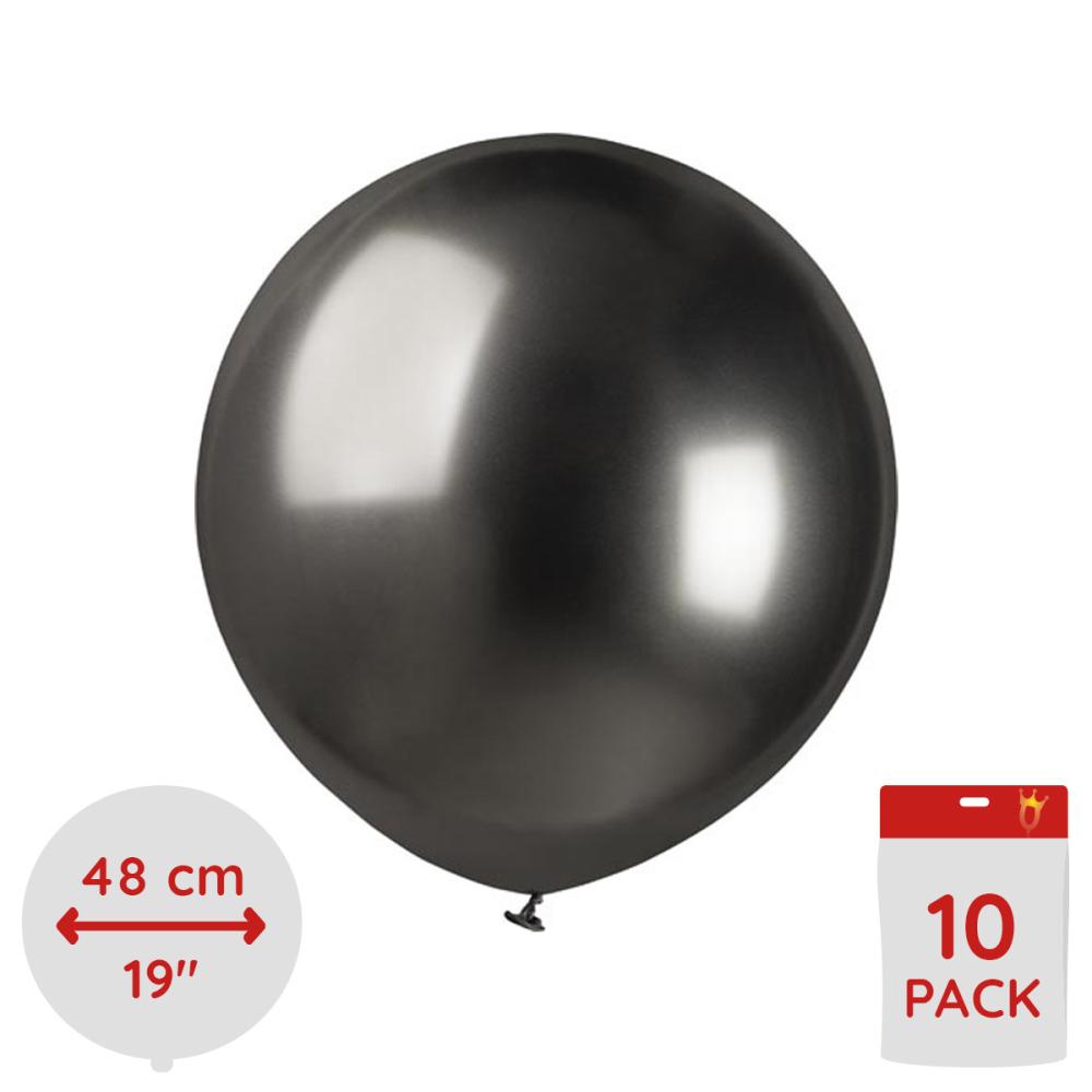 Latexballonger - Shiny Space Grey 48 cm 10-pack