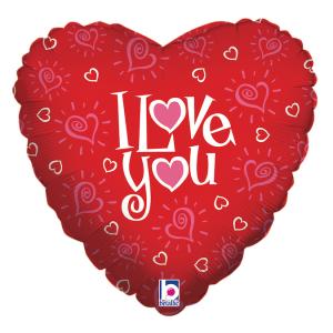 Folieballong - Love You Hearts 46 cm