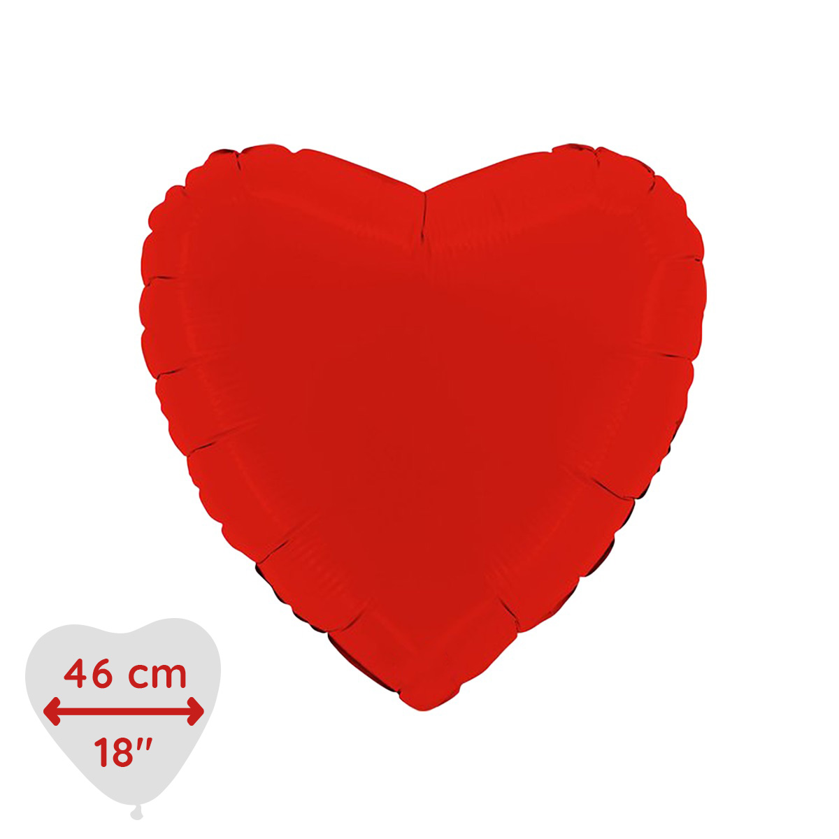 Folieballong - Hjärta Matte Red 46 cm