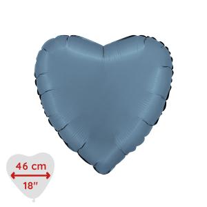 Folieballong - Hjärta Satin Blue Jeans 46 cm