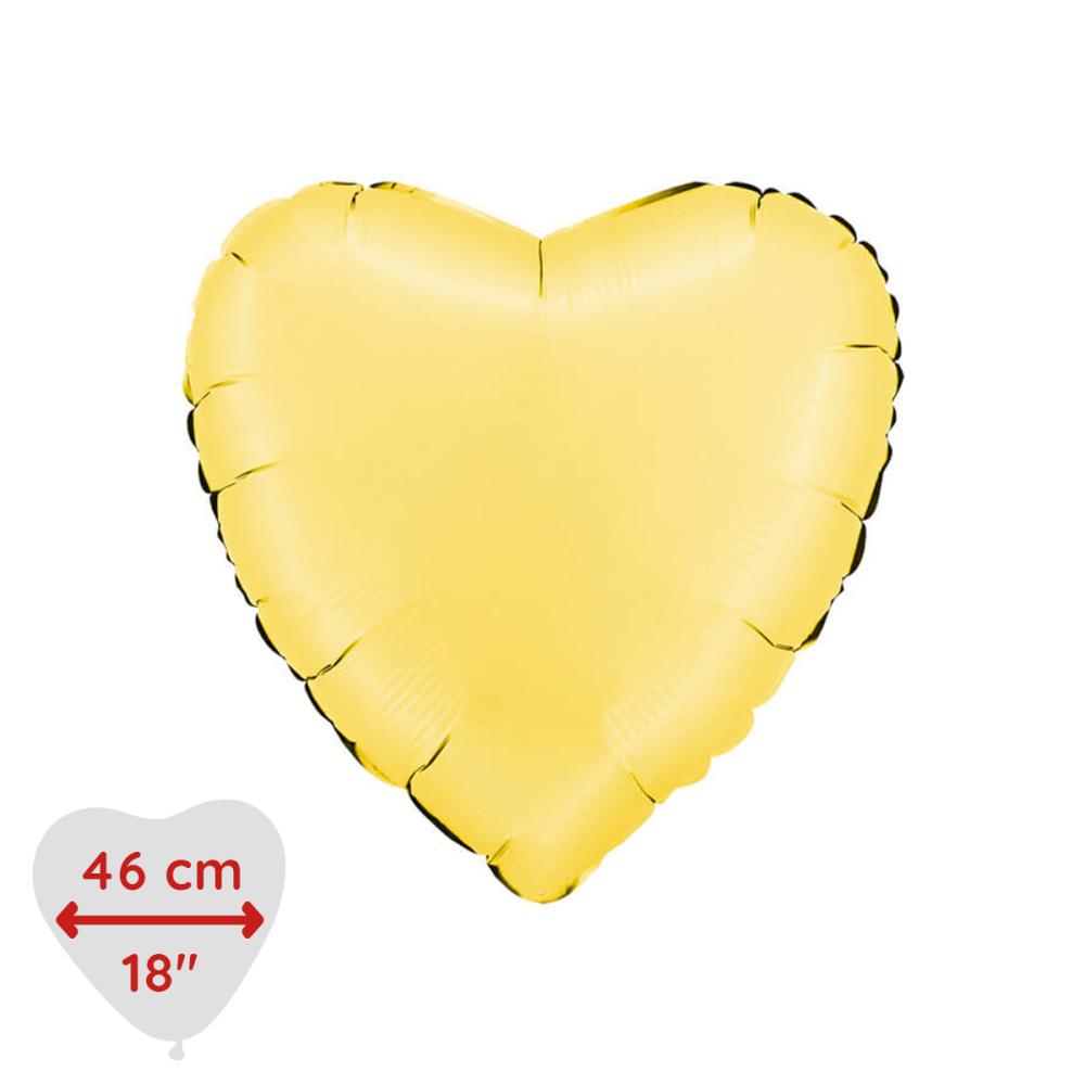 Folieballong - Hjärta Satin Banana Yellow 46 cm