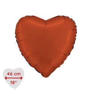 Folieballong - Hjärta Satin Brick Red 46 cm