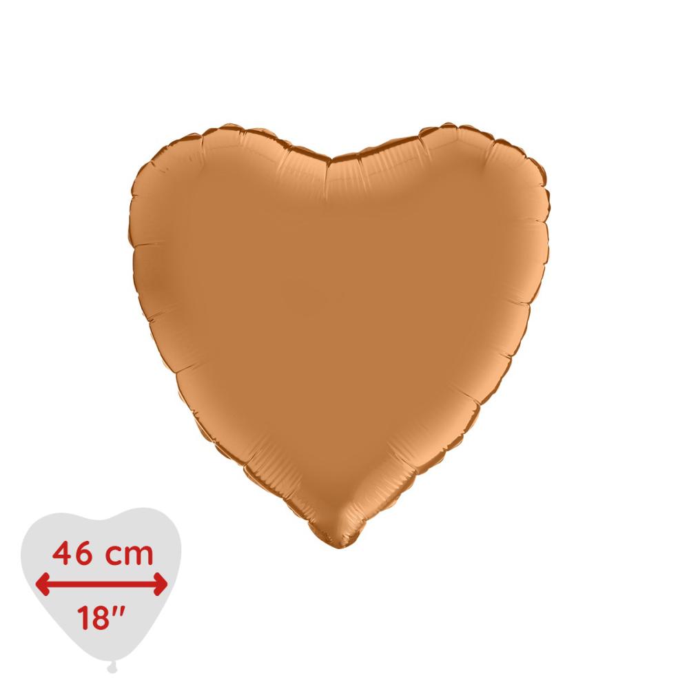 Folieballong - Hjärta Satin Caramel 46 cm