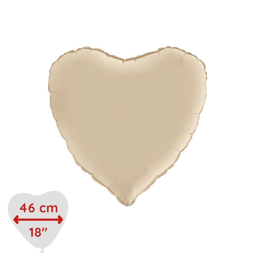 Folieballong - Hjärta Satin Cream 46 cm