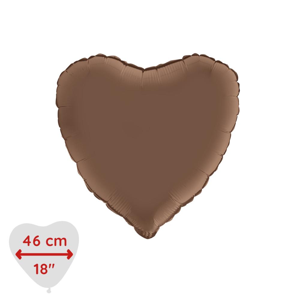 Folieballong - Hjärta Satin Chocolate 46 cm