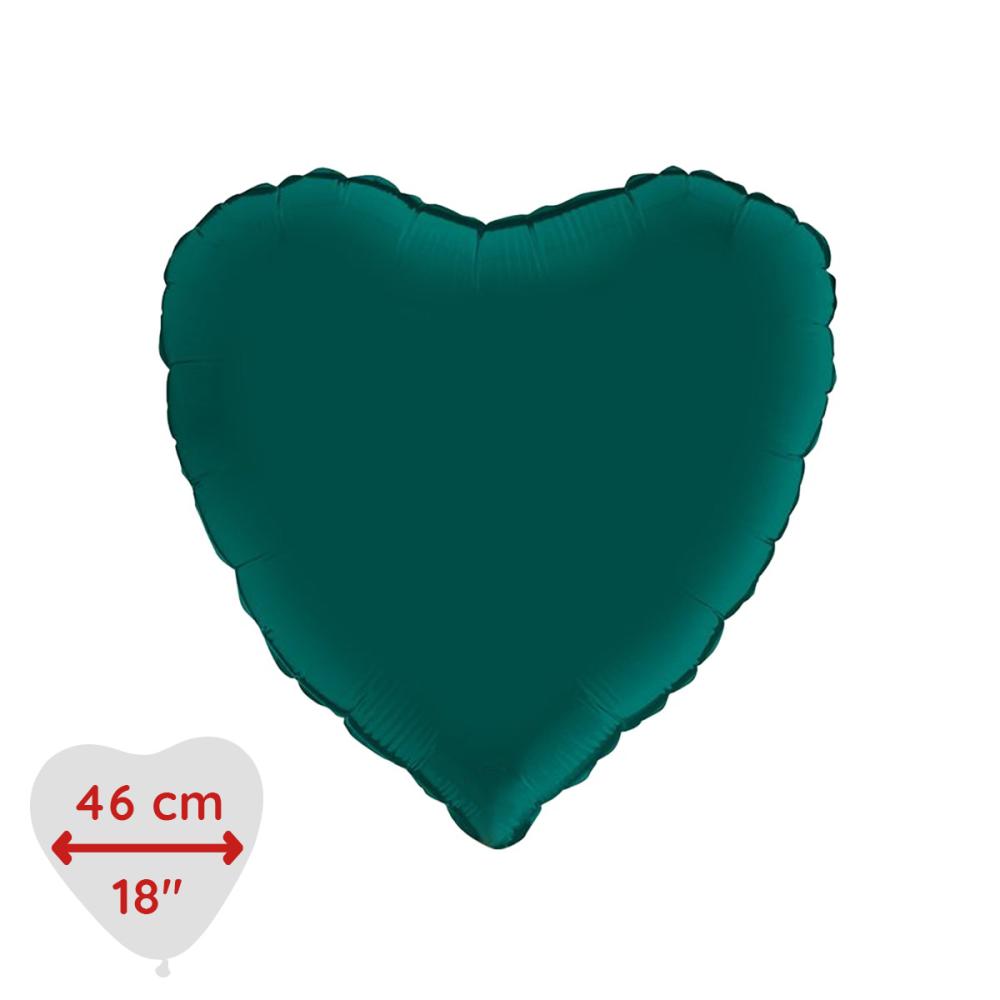 Folieballong - Hjärta Satin Emerald Green 46 cm