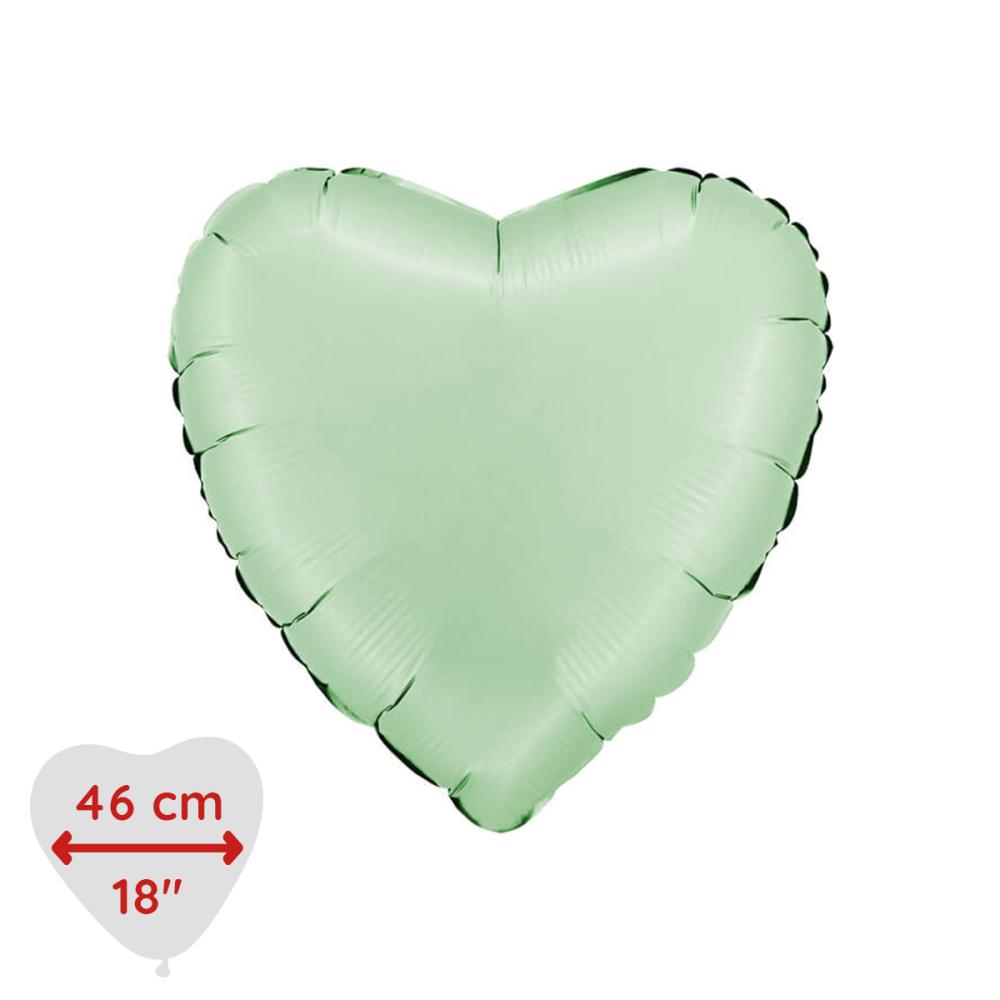 Folieballong - Hjärta Satin Glazed Mint 46 cm
