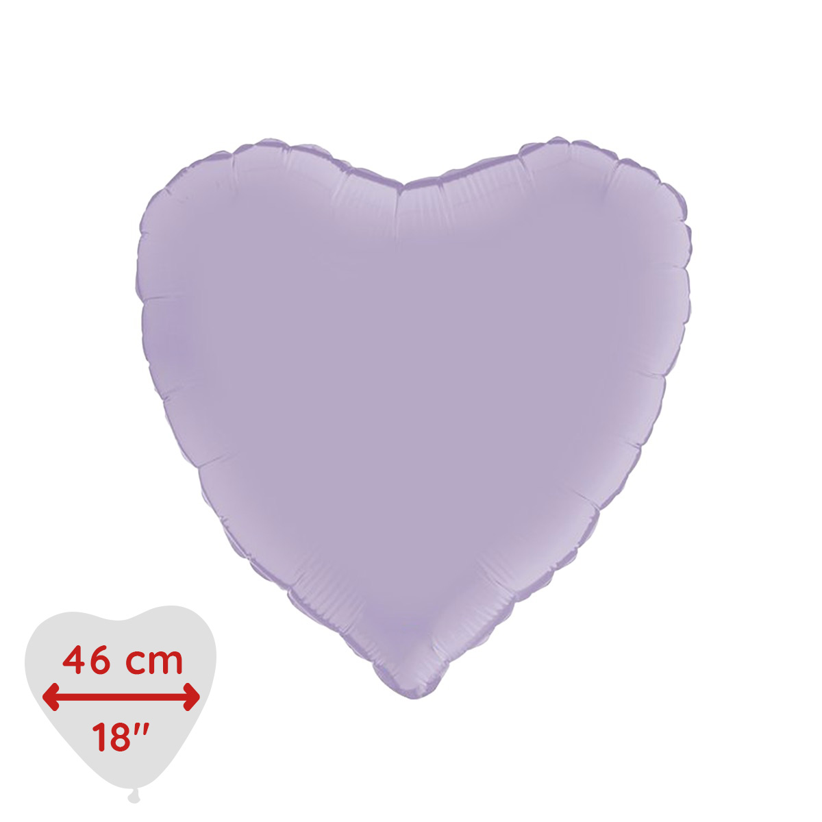 Folieballong - Hjärta Satin Lilac 46 cm