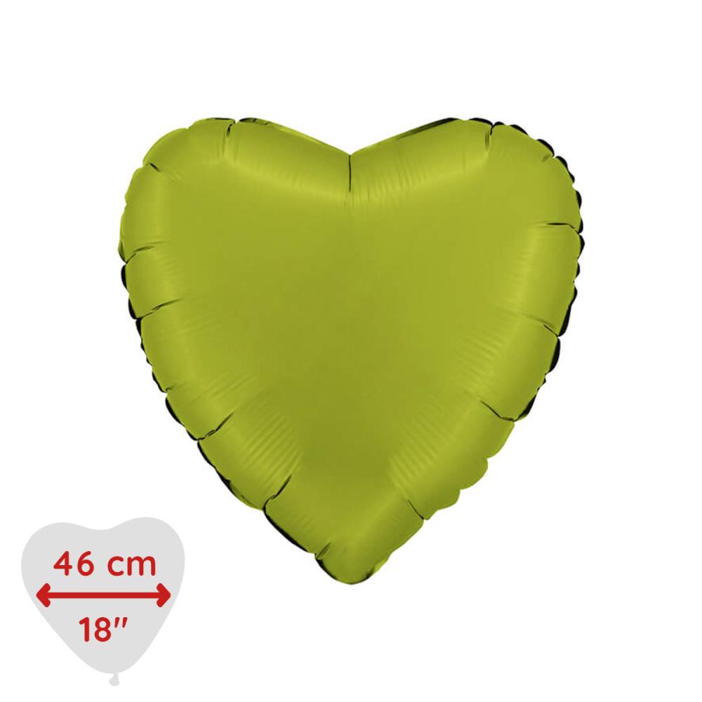 Folieballong - Hjärta Satin Matcha Latte 46 cm